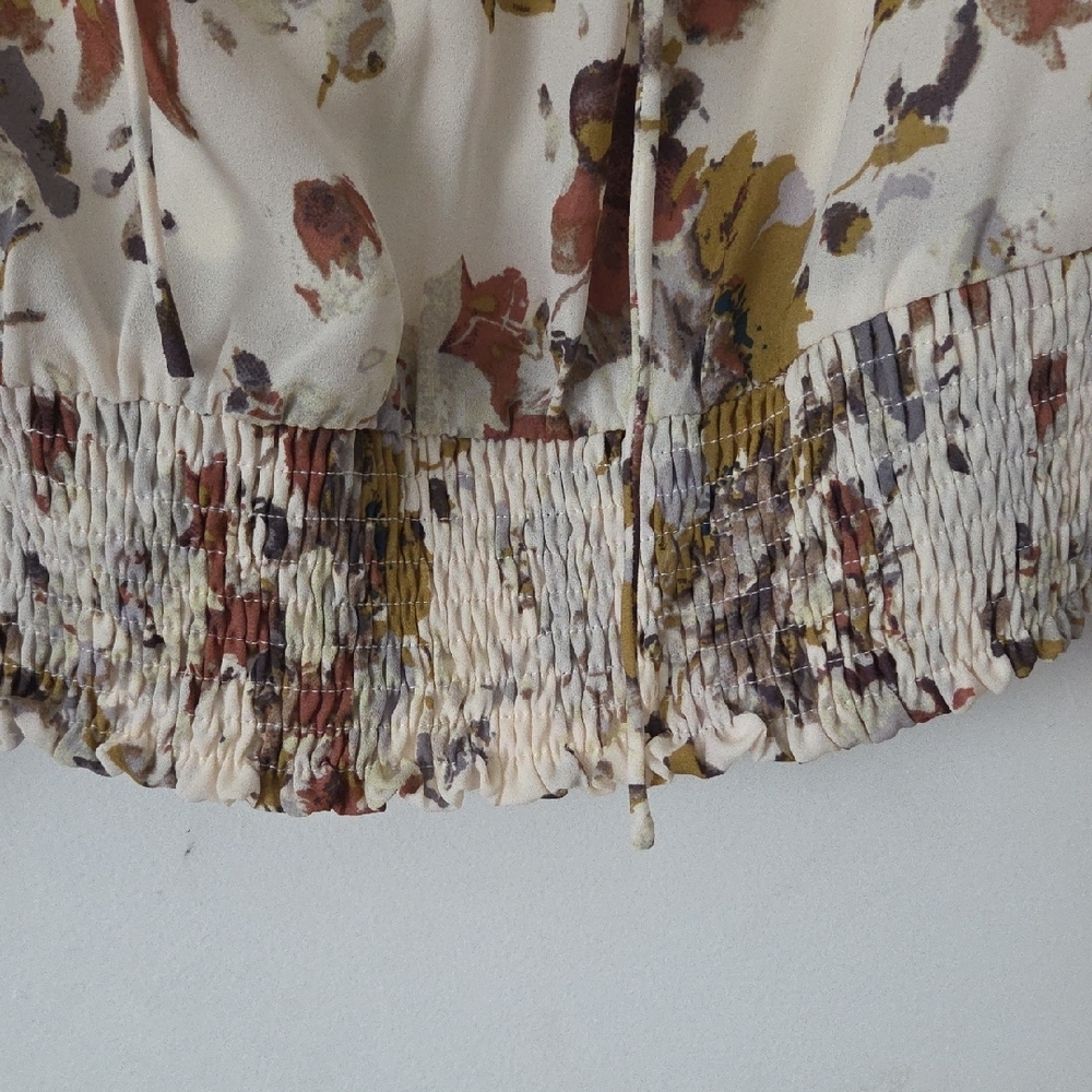 Buckle Floral Blouse in Cream and Brown - Picture 3 of 5